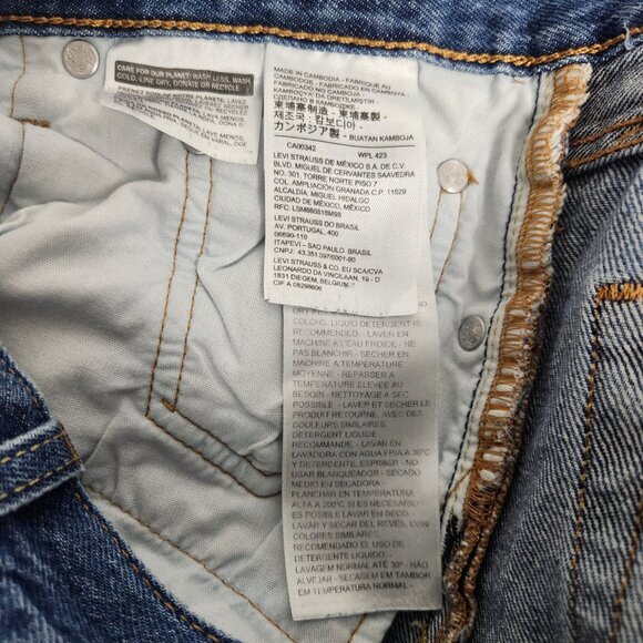 Levis Premium 501 Jeans Men 28x32 Button Fly Medium Wash Blue Denim Straight Fit - Picture 7 of 10